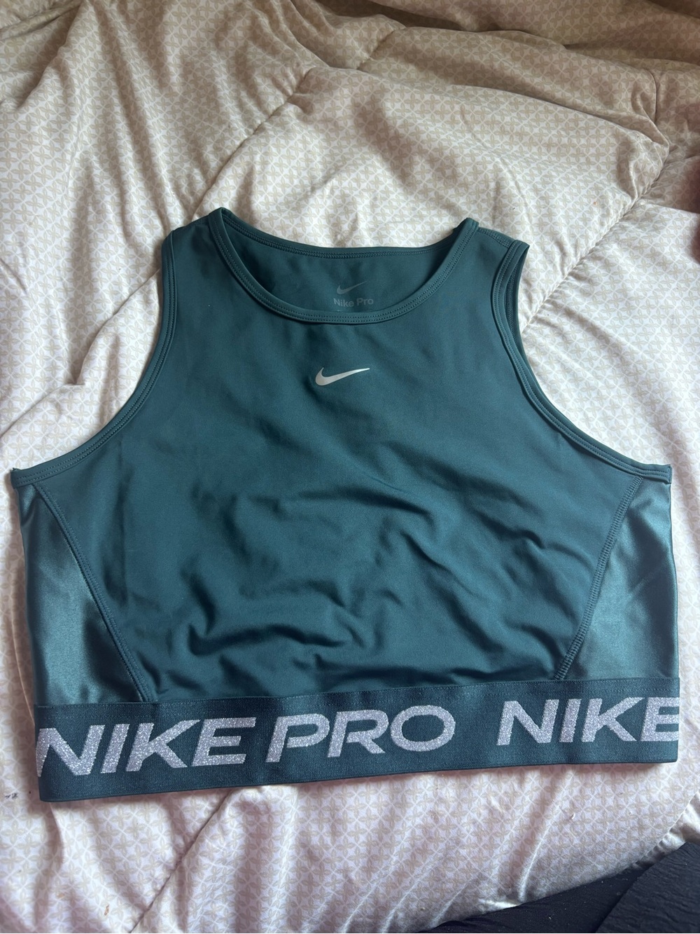 Nike Pro Teal Green Dri-FIT Crop Tank